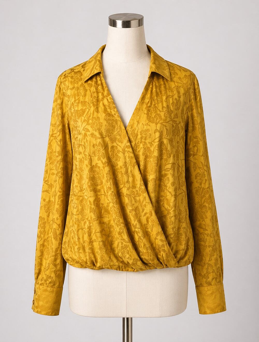 Anthropologie | Long Sleeve Mustard Yellow Top Burnout Maeve XS